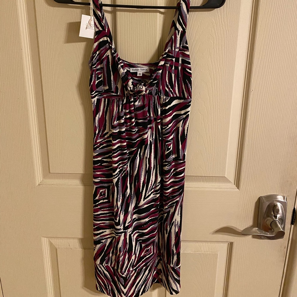 Velvet torch front tie dress